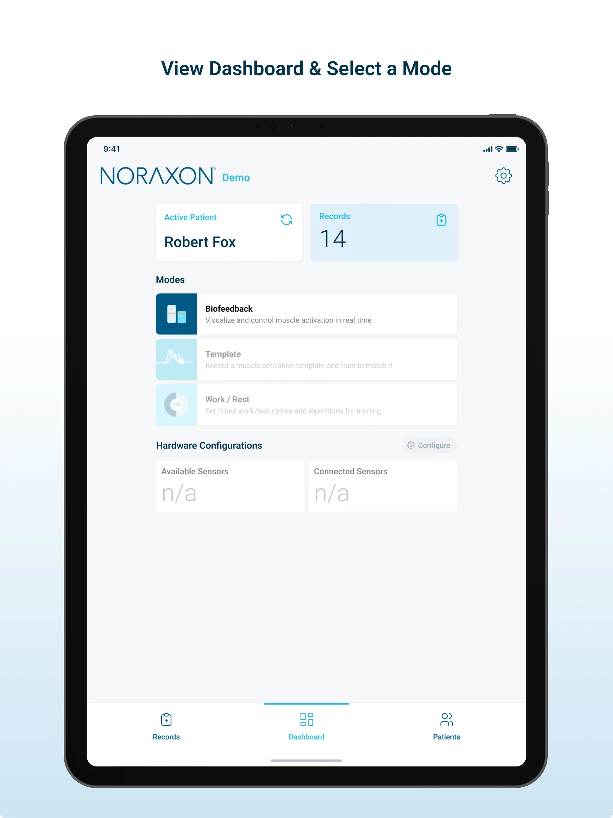 Noraxon Biofeedback screenshot