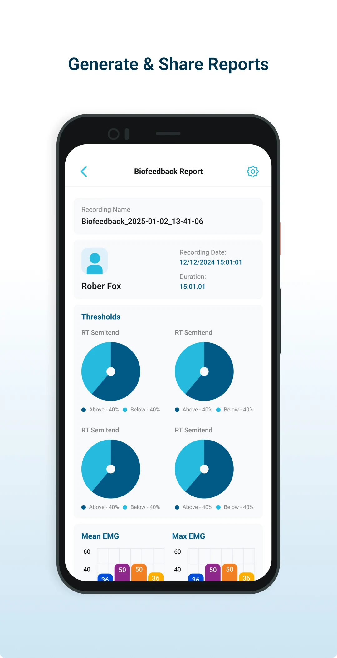 Noraxon Biofeedback screenshot
