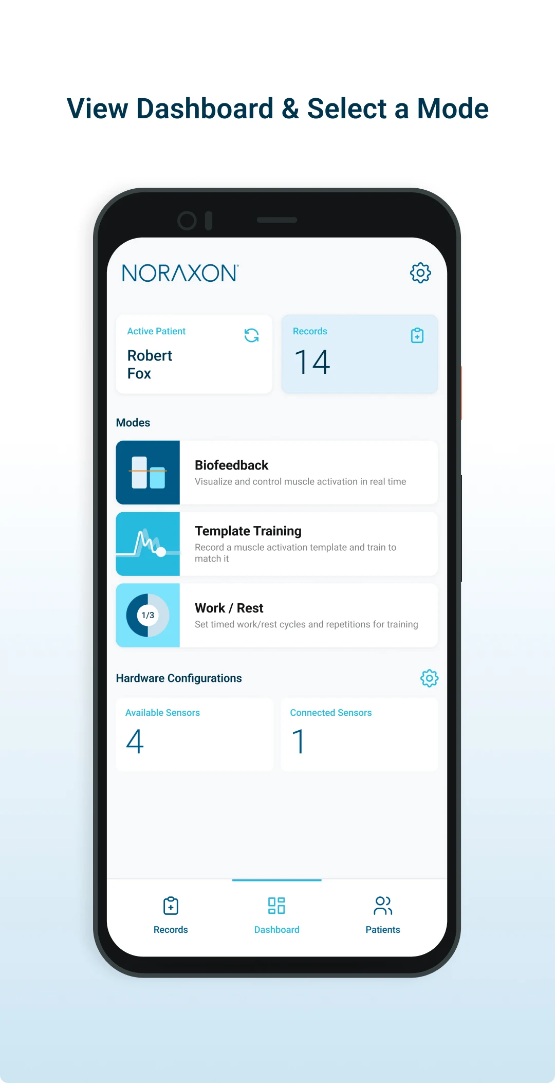 Noraxon Biofeedback screenshot
